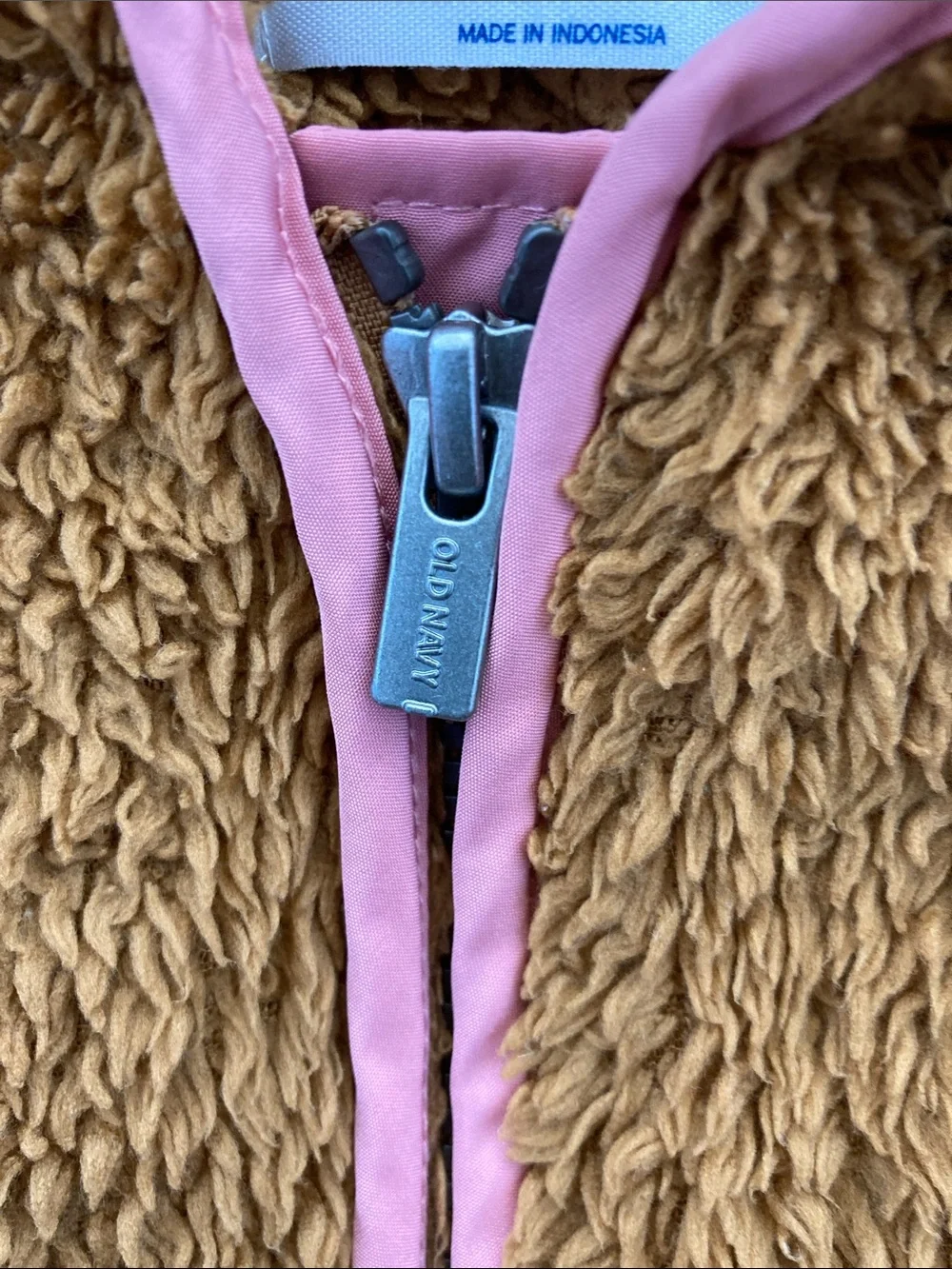 SALE! 50% Off Kids Old Navy Brown Teddy Jacket with Pink Trim Size 5T